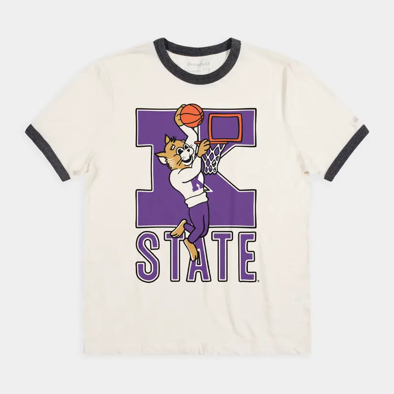 K-State Slam Dunk Willie Wildcat Vintage Ringer Tee 1