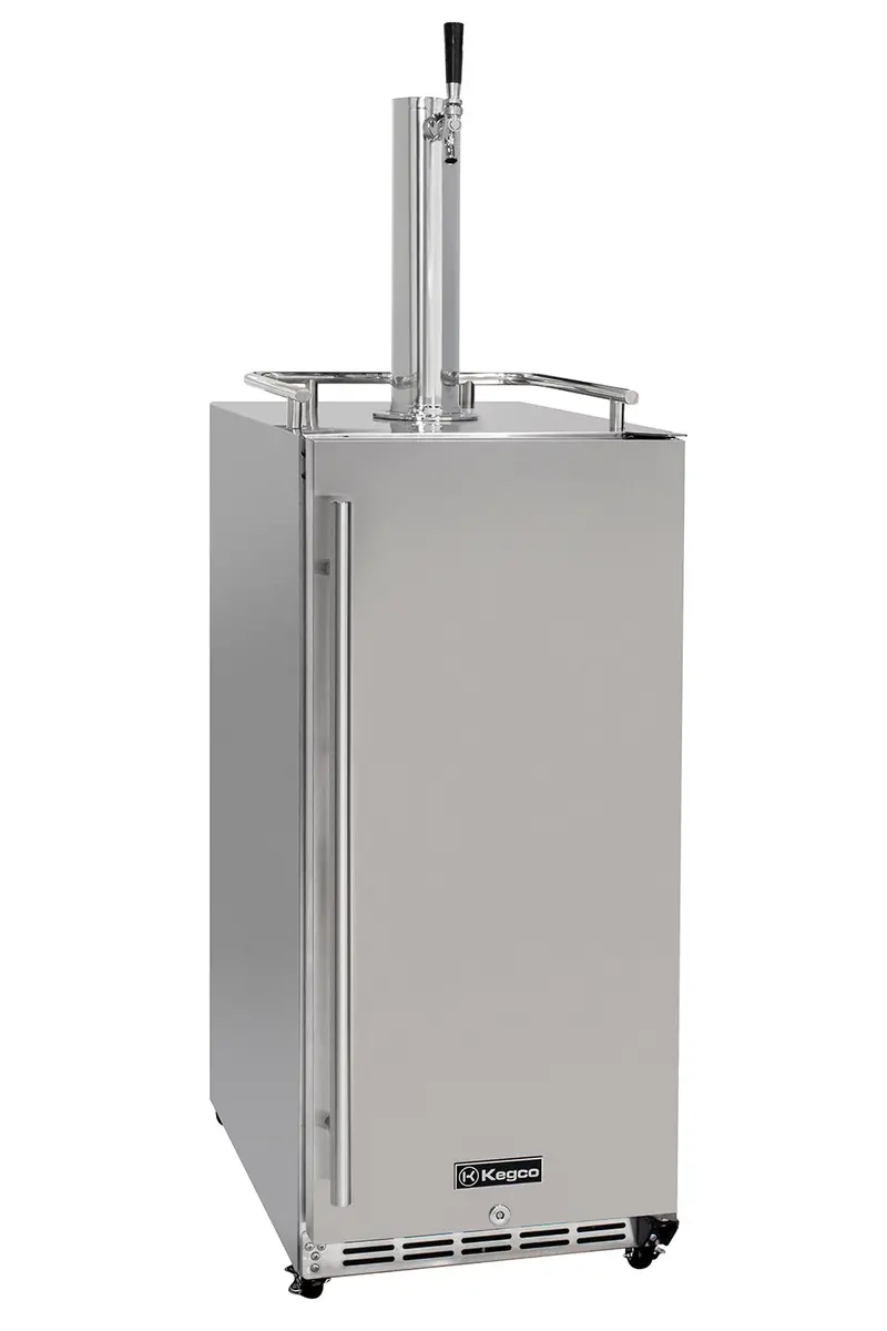 Kegco 15" Outdoor Built-In Single-Tap Stainless Steel Commercial Kegerator 1