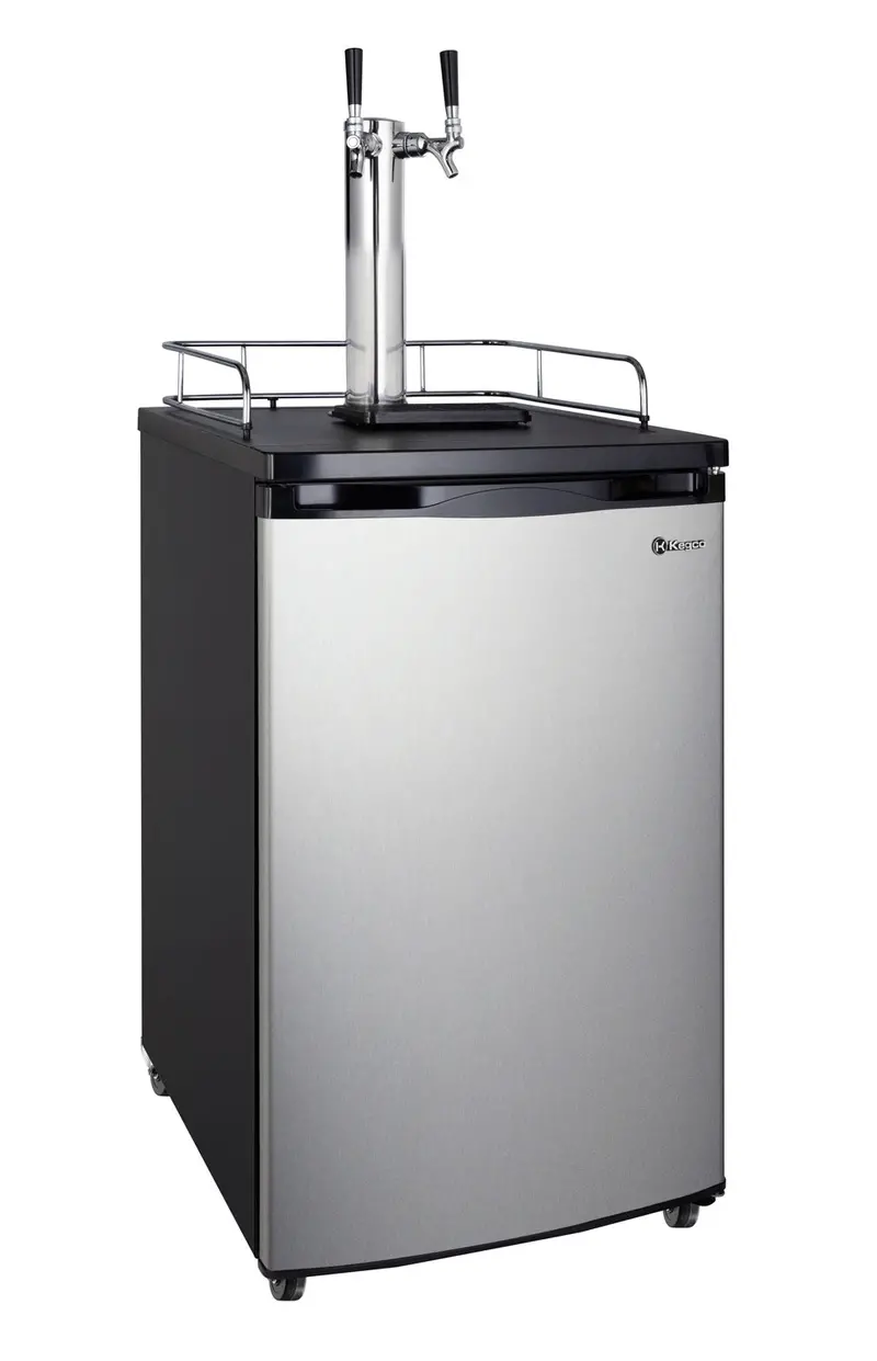 Kegco 20" Space-Saving Kombucha Dual-Tap Stainless Steel Kegerator 1