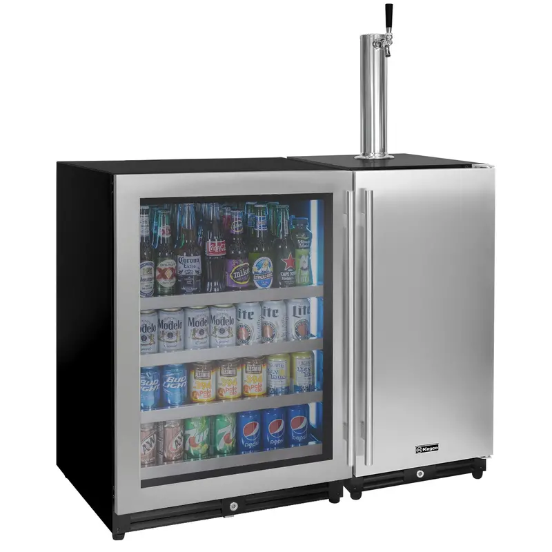 Kegco 24" Beverage Center + 15" Integrated Single-Tap Kegerator Combo 1