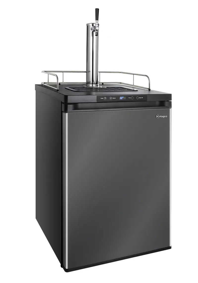 Kegco 24" Black Stainless Steel Digital Single-Tap Kegerator 1