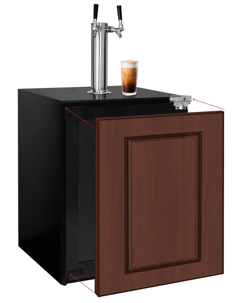 Kegco 24-Inch Panel-Ready Nitro Coffee Kegerator – Right-Hinge, Built-In Overlay Design 1