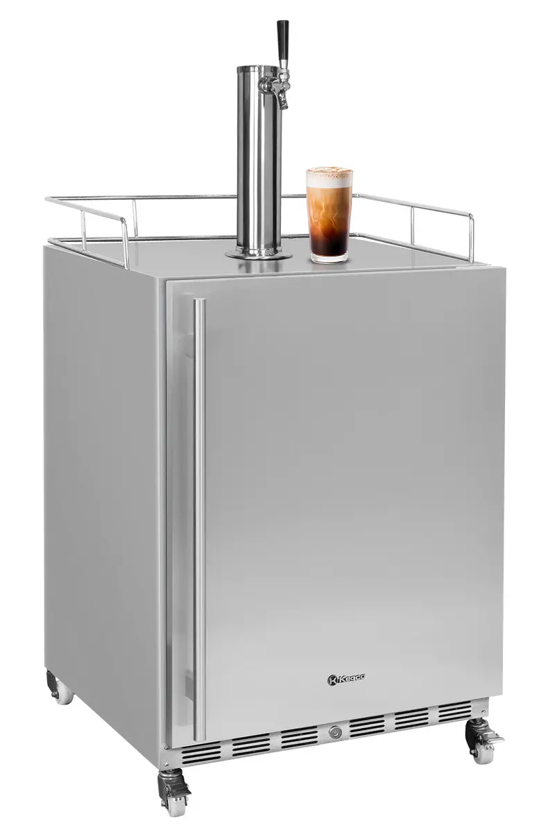 Kegco 24-Inch Single-Tap Outdoor Nitro Cold Brew Kegerator – Stainless Steel, Right-Hinge, Built-In 1