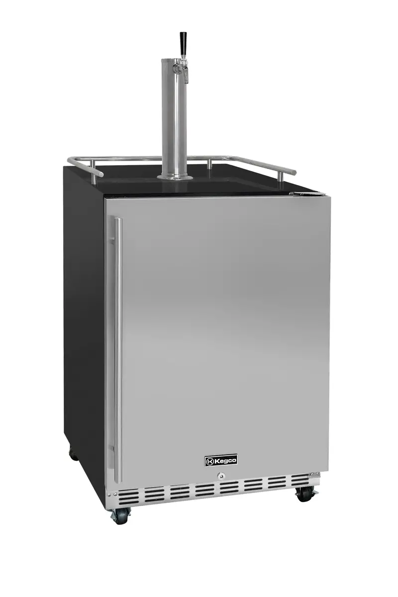 Kegco 24-Inch Single-Tap Stainless Steel Built-In Digital Kegerator (Right-Hinge) 1