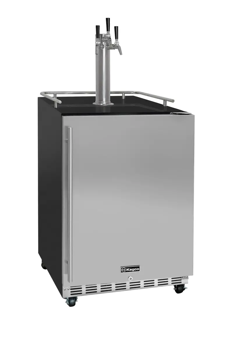 Kegco 24-Inch Triple-Tap All-Stainless Built-In Commercial Kegerator With Dispense Kit 1
