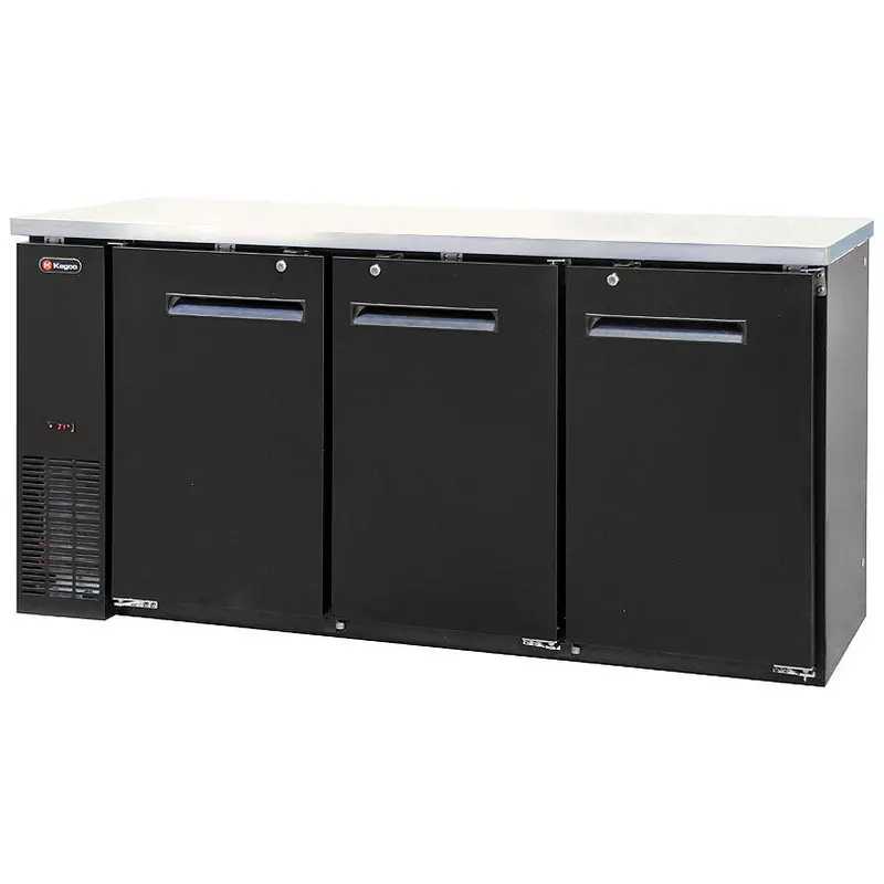 Kegco 72-Inch Wide Black Commercial Back Bar With Solid Top 1