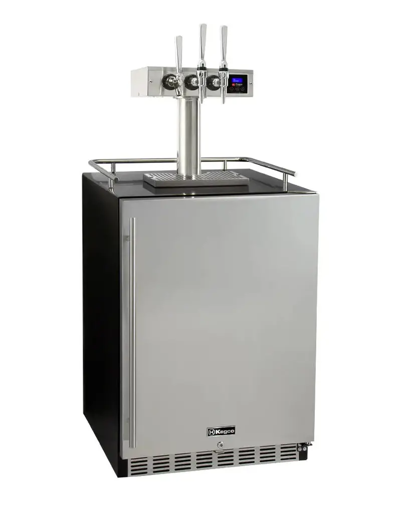 Kegco Hot Draft® 24" Stainless Steel Triple-Tap Nitro Dispenser – Built-In Professional Grade 1