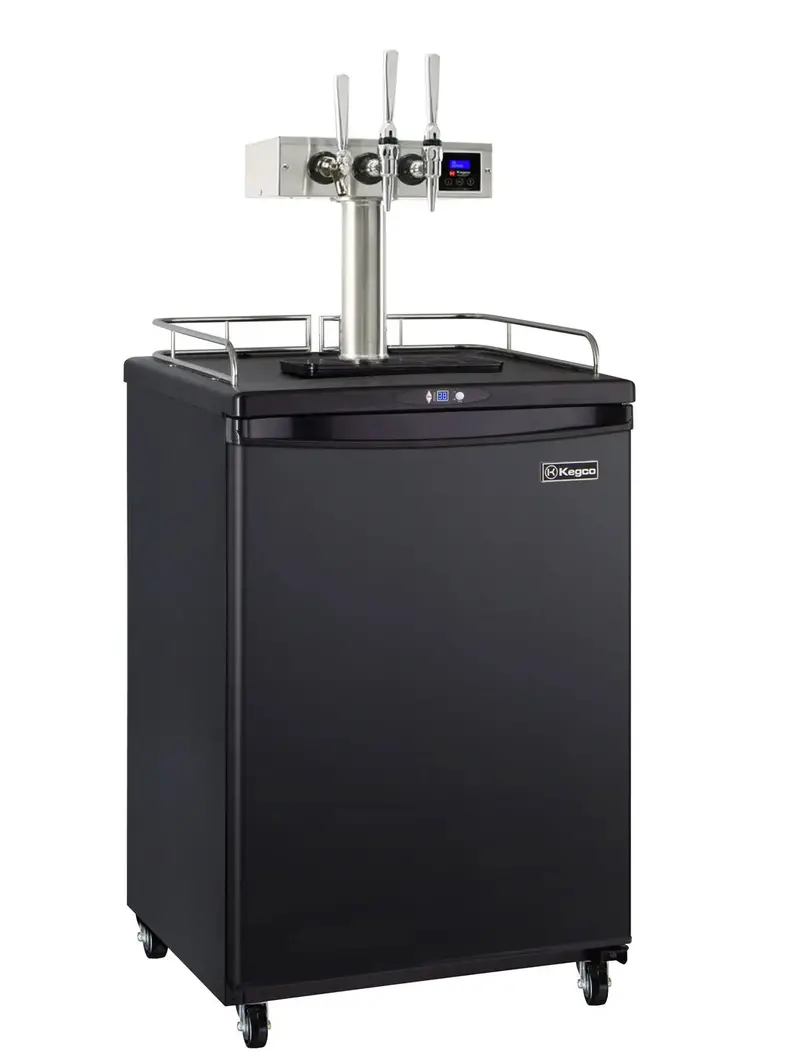 Kegco Hot Draft® 24" Triple-Tap Nitro Dispenser – Black Finish, Digital Temperature Management 1