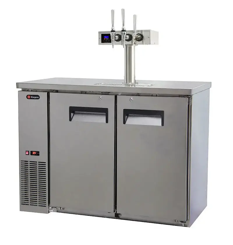 Kegco Hot Draft® 49" Dual-Tap Nitro Dispenser – Wide-Body Stainless Commercial Tower 1