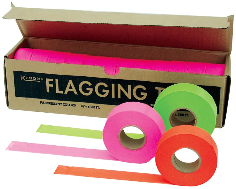 Keson Glow-Pink Surveyor’S Flagging Tape – Rolls Of 1,000 Ft 1