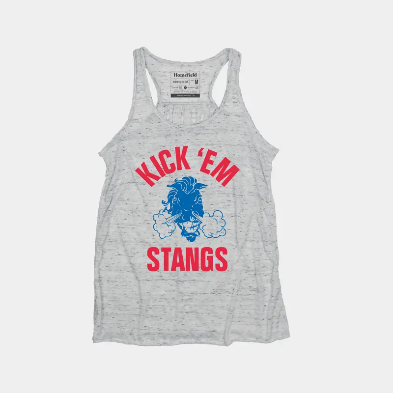 Kick 'Em Stangs Women’S Athletic Tank – Smu Mustangs Fanwear 1