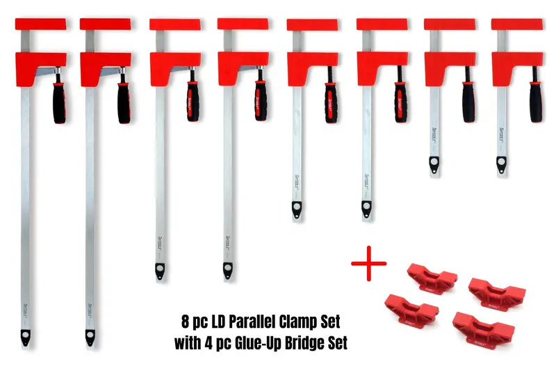 Light-Duty 12-Piece Parallel Clamp Kit — Includes 8 Clamps And Glue-Up Bridge 1