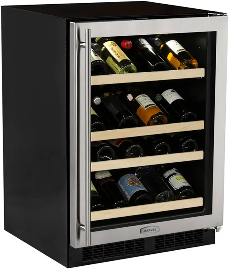 Marvel 24-Inch 27-Bottle Single-Zone Stainless Steel Built-In Wine Cooler 1