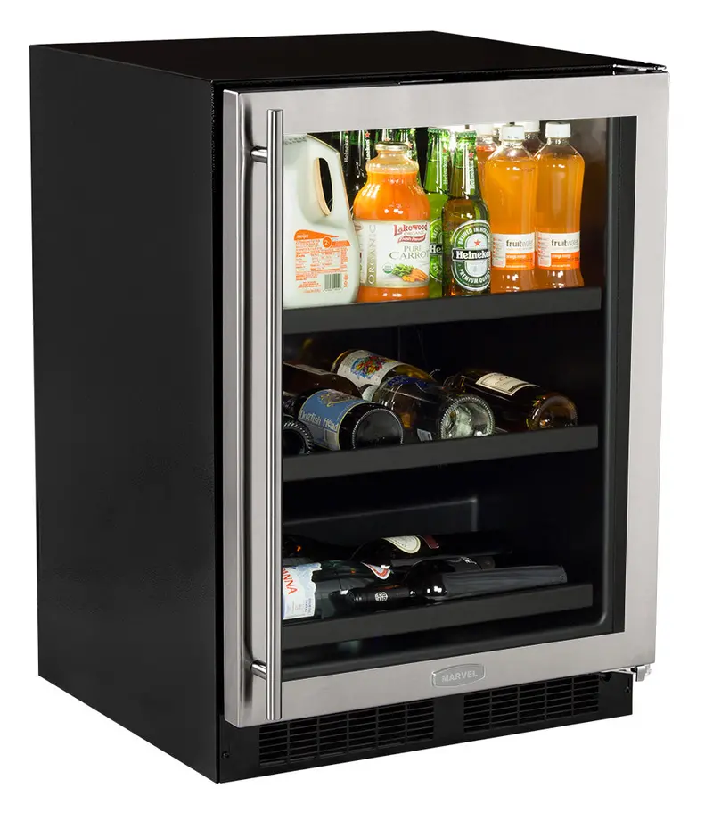 Marvel 24-Inch Overlay-Ready Beverage Center – Reversible Glass Door & Dual Convertible Shelves 1