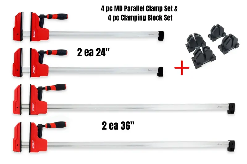 Md Parallel Clamp Set – 8-Piece (4 Clamps: Two 24", Two 36" + Corner Blocks) 1