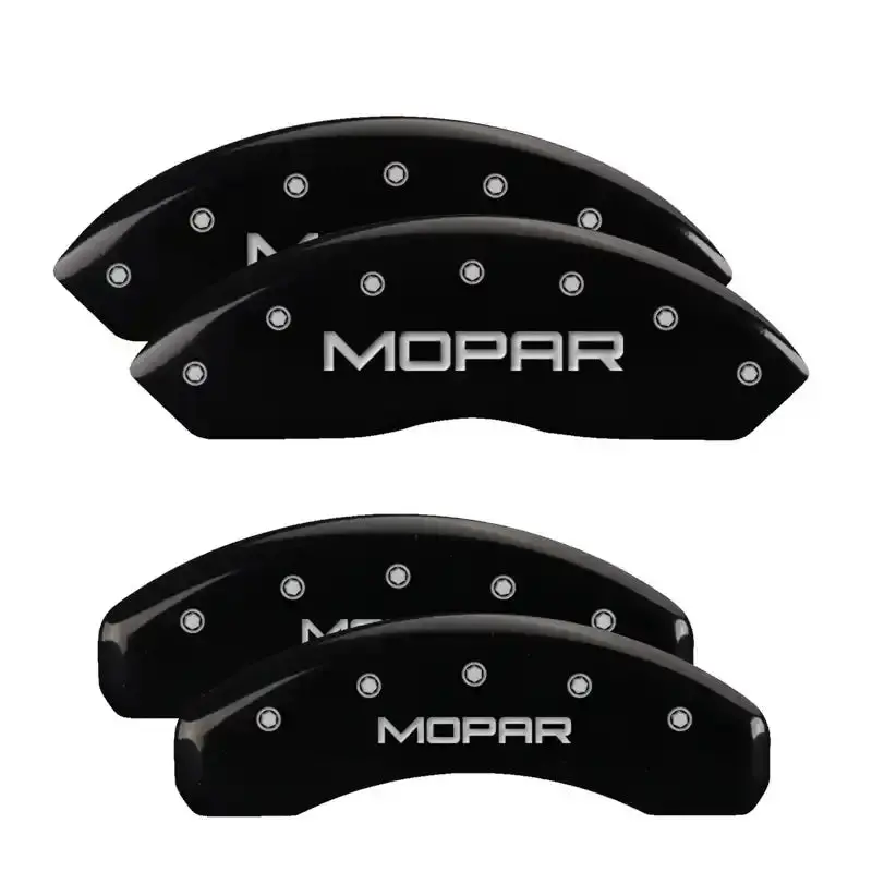 Mgp Engraved 4-Piston Caliper Covers – Front And Rear, Black Finish With Silver Accent 1