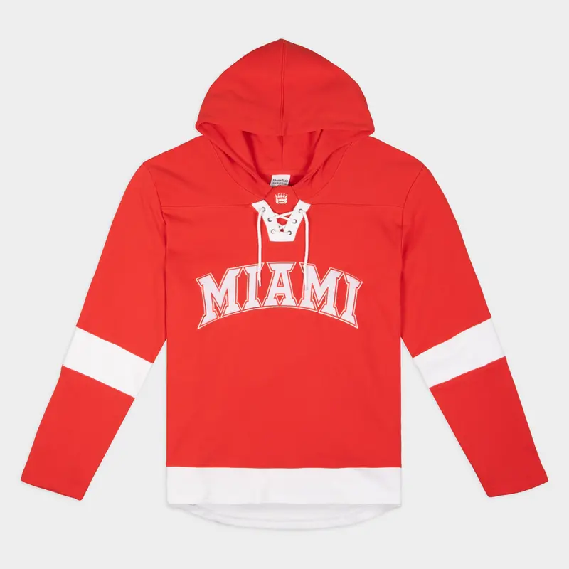 Miami Redhawks Hockey Fan Hoodie – Rinkside Design 1