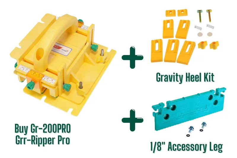 Microjig Grr-Ripper Pro 3D Pushblock (Gr-200Pro) With Saferip Upgrade And Gravity Heel Accessory Kit (Grgh-040) 1
