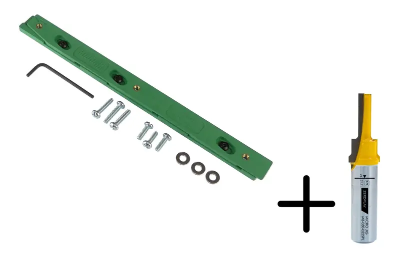 Microjig Zp750-B1 Zeroplay Miter Bar + Mb-050-0525Pl 2-Step Plunge Bit (1/2" Shank) 1