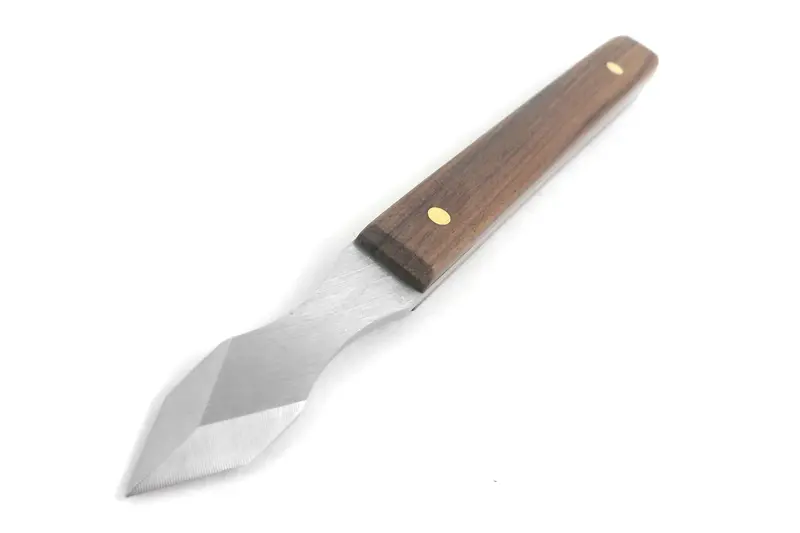 Mikov Dual-Bevel Marking Knife – 0.100" Blade With Finger Indents & Rosewood Handle 1