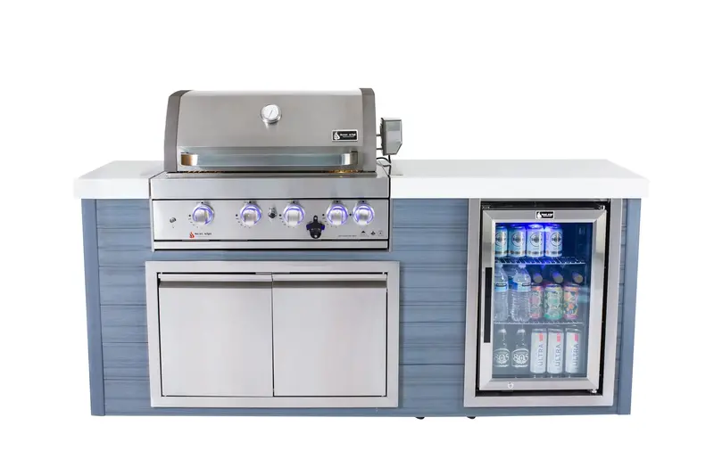 Mont Alpi Ma400-Aw 4-Burner Art-Wood Outdoor Island Grill – Stainless Steel 1