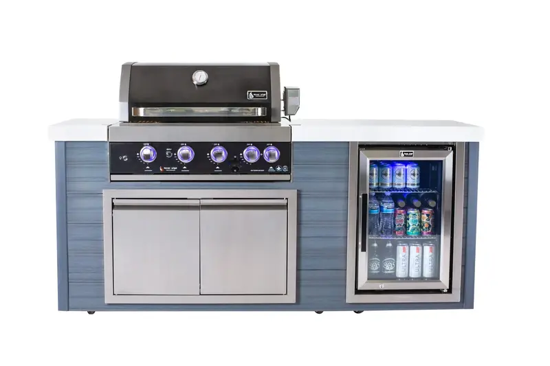 Mont Alpi Ma400-Awbss 4-Burner Art-Wood Outdoor Island Grill – Black Stainless Steel 1