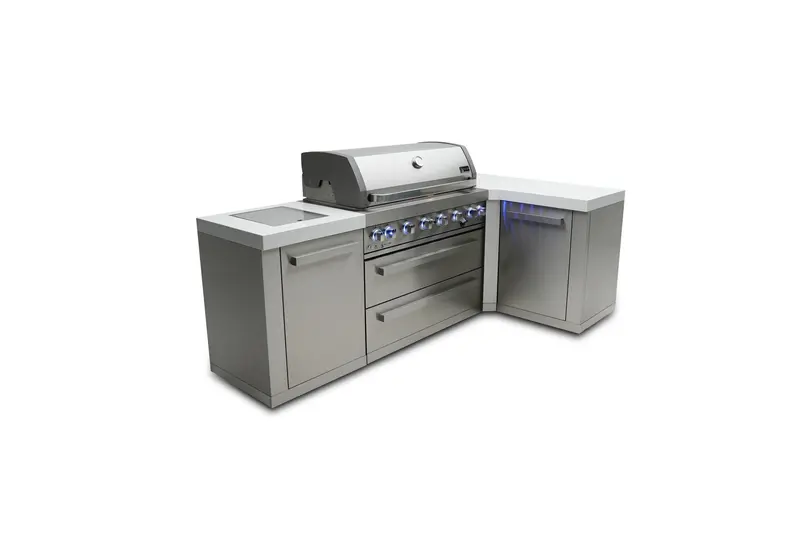 Mont Alpi Mai805-90 – Original L-Shaped 6-Burner Outdoor Kitchen Grill Configuration 1