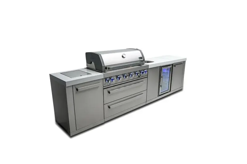 Mont Alpi Mai805-Bev – Original 6-Burner Outdoor Kitchen Grill With Integrated Beverage Center 1