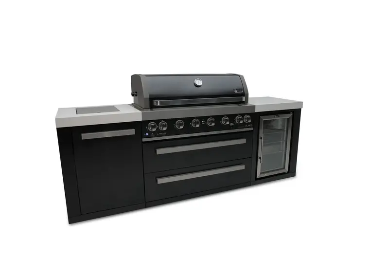 Mont Alpi Mai805-Bssfc – Compact Black Stainless Steel Outdoor Kitchen Island With Refrigerator Cabinet 1
