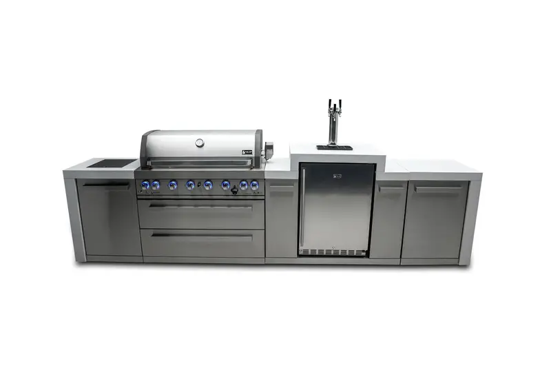 Mont Alpi Mai805-Dkeg 6-Burner Outdoor Kitchen Island With Built-In Kegerator 1
