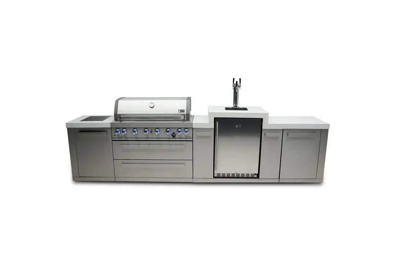 Mont Alpi Mai805-Keg – Original 6-Burner Outdoor Kitchen Grill With Integrated Kegerator Option 1