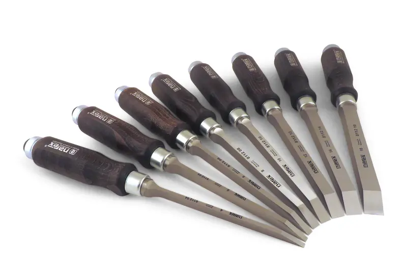 Narex 8-Piece Mortise Chisel Set – Includes Models 863652, 863651, 811214, And 811216 1