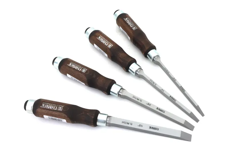 Narex Imperial Mortise Chisel Set – 4-Piece (3/16", 1/4", 3/8", 1/2") 1