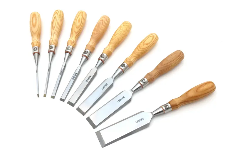 Narex Richter Extra Bevel Edge Chisel Set – 8-Piece (1/8" To 1-1/2") 1