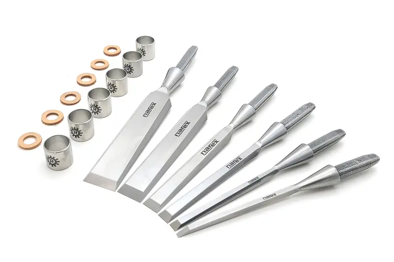 Narex Richter Unhandled Bevel Edge Chisel Blanks – 6-Piece Set (1/8"–1") 1