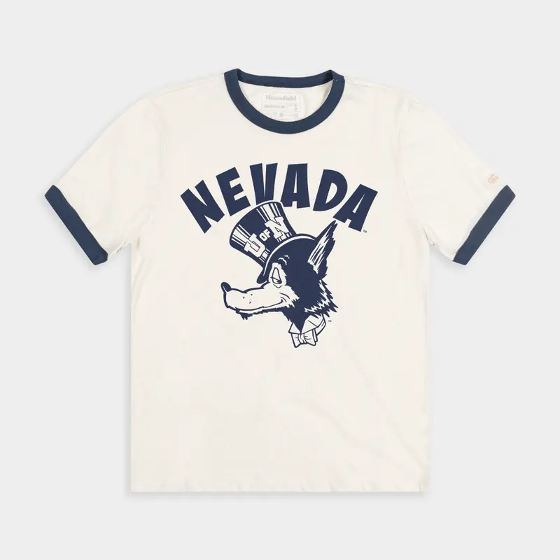 Nevada Vintage Wolf Top Hat Ringer T-Shirt 1