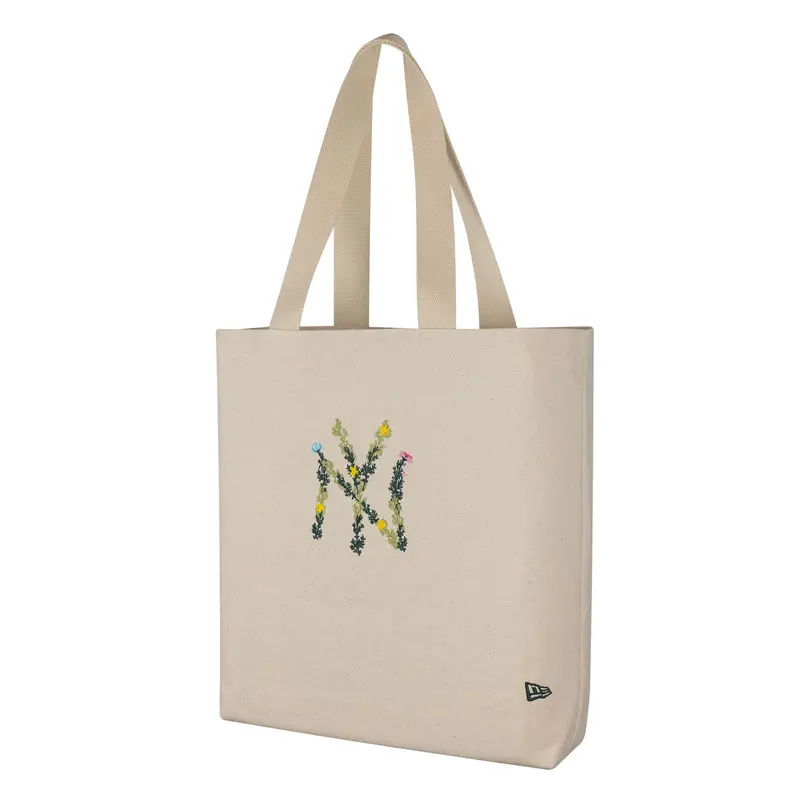 New York Yankees Floral Beige Mlb Tote Bag 1