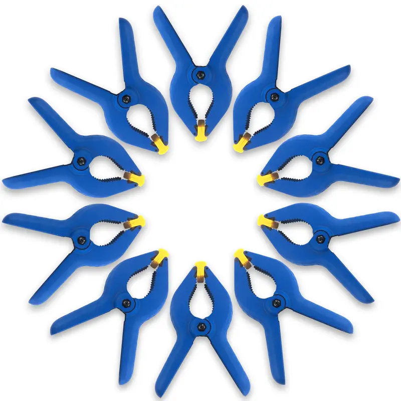 Nylon-Reinforced Spring Clamp Set – 10-Piece, Non-Marring Swivel Pads 1