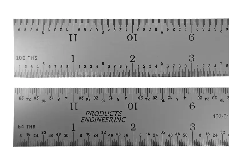 Pec Tools 16R Rigid Satin Chrome Rule – English Scale Only 2