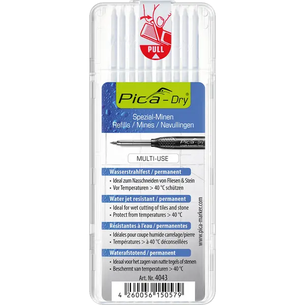 Pica Dry Permanent 2.8Mm White Lead Refills – 10-Pack 1