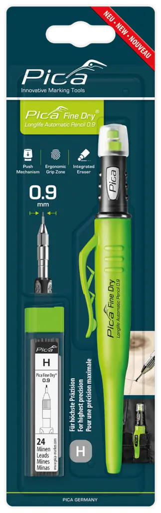 Pica Fine-Dry 7070 Automatic Marking Pencil With 7050 H 0.9Mm Lead 1