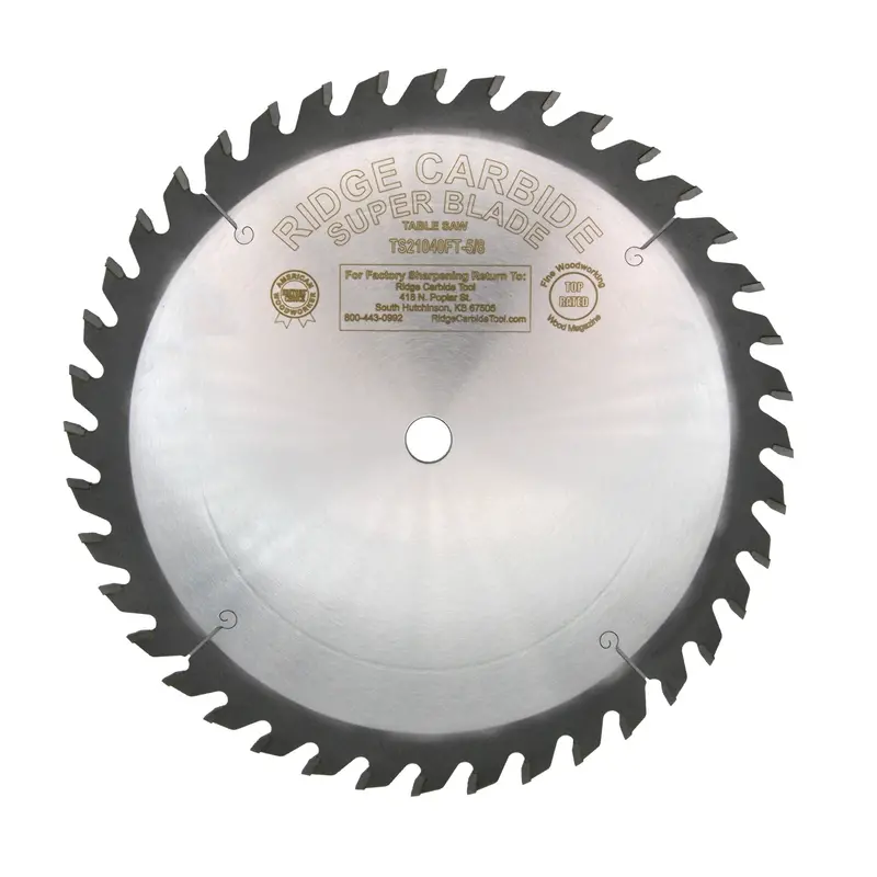 Ridge Carbide 10" Box Joint Blade — 40T, Full Kerf, Flat Top Grind 1
