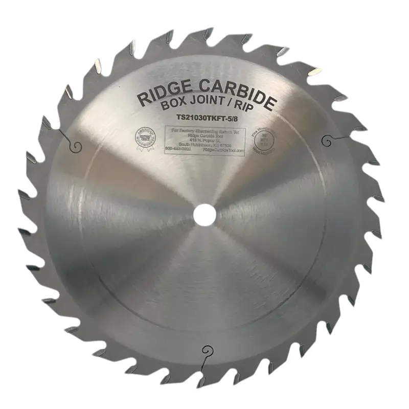 Ridge Carbide 10-Inch 30-Tooth Str Box Joint Rip Blade – +15° Hook, 5/8" Arbor, Thin Kerf (0.094") For Tight-Fitting Joints In Plywood & Composites 1