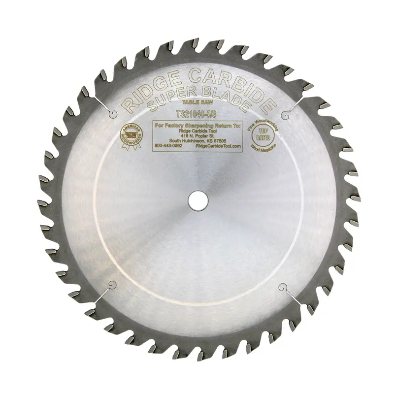 Ridge Carbide 10" Super Combination Blade — 40T, Atb/Ftg, Full Kerf 1