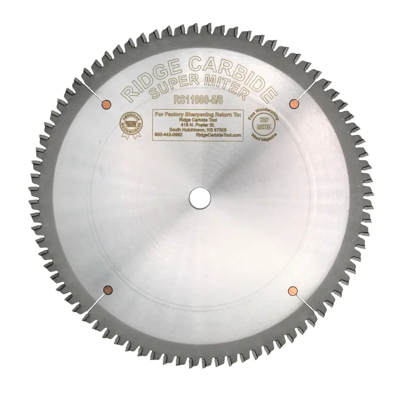 Ridge Carbide 10" Thin-Kerf Miter Saw Blade — 80T, Atb/Ftg Configuration, 0.115" Kerf 1