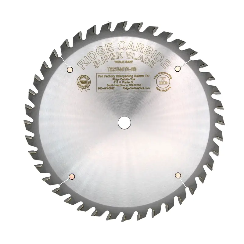 Ridge Carbide 10" Thin-Kerf Super Combination Blade — 40T, Atb/Ftg Design 1