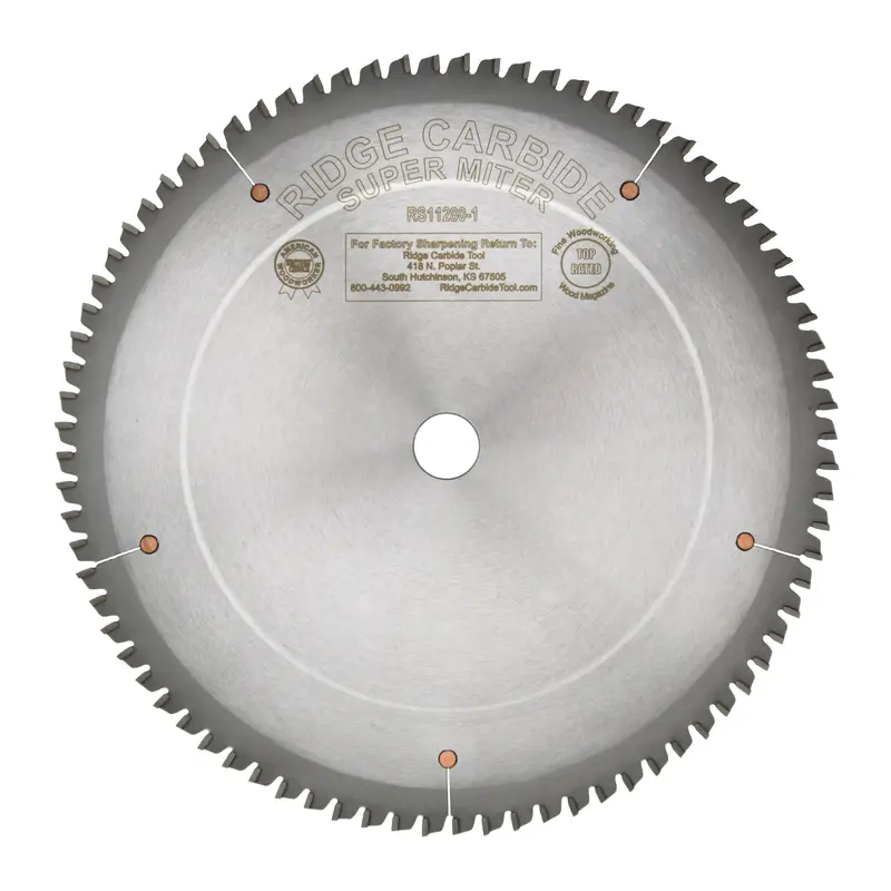 Ridge Carbide 12" Full-Kerf Miter Saw Blade — 80T, Atb/Ftg Design, 0.125" Kerf 1