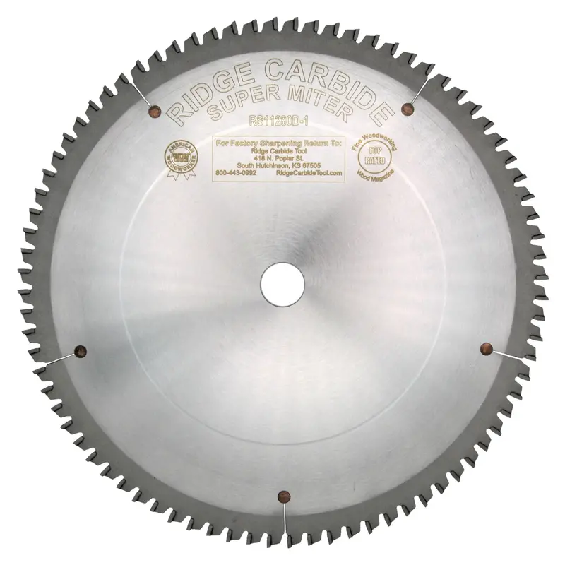 Ridge Carbide 12" Thin-Kerf Miter Saw Blade — 80T, Atb/Ftg Combo, 0.110" Kerf 1