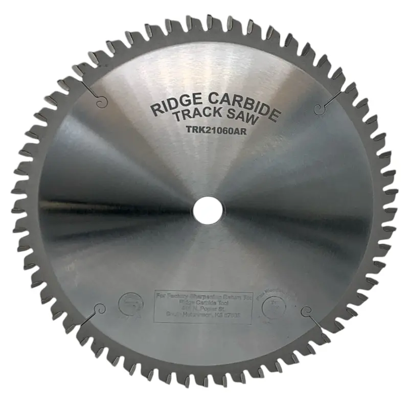 Ridge Carbide 210Mm 60-Tooth Alternate Raker (4+1) Track Saw Blade – Festool Ts75 Compatible, -2° Hook, Thin-Kerf General Wood-Cutting Blade 1