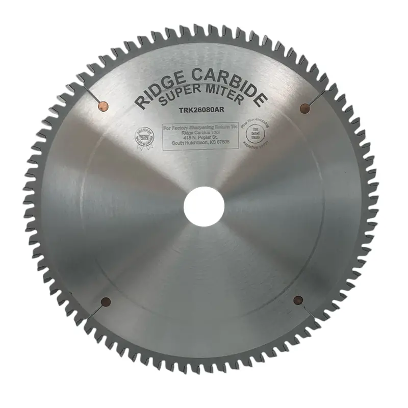 Ridge Carbide 260Mm 80-Tooth Alternate Raker (4+1) Miter Saw Blade – Festool Kapex Compatible, -2° Hook, Thin-Kerf Crosscut Wood Blade 1